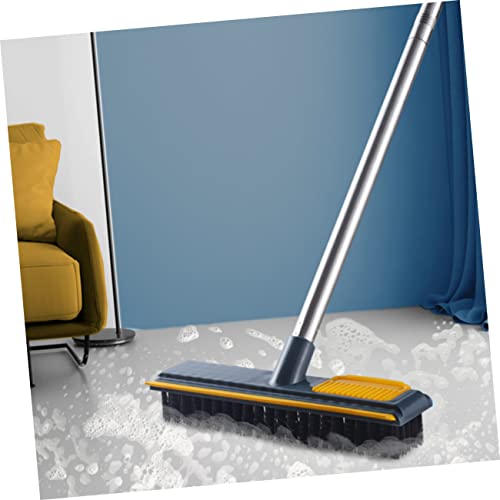 Rubber PET Hair Broom 2-in-1 Floor Scrubber Squeegee Portable Detail Hair Remover for Hardwood Tile and Carpet Cleaning