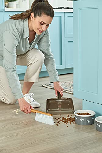 Harper Live.Love.Clean. Snap-Together Bamboo Counter Brush & Resin Dust Pan Set for Cleaning Dust, Pet Hair & Fine Dry Dirt - style: Bamboo Counter Brush & Dust Pan