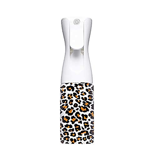 Stylist Airless Aerosol water Dispenser, Refillable Fine Mist Spray bottles, Good for watering plants, Showering Pets, Trigger sprayer for Hair, 6oz Leopard print