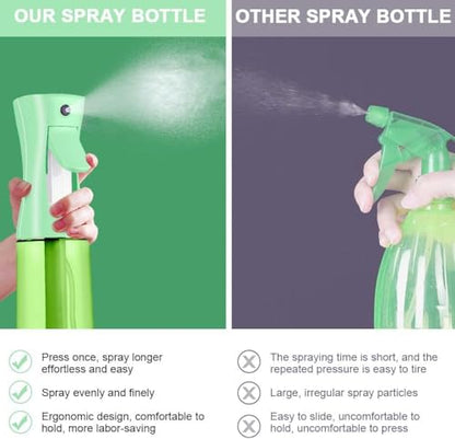 Spray Bottle For Hair,Continuous Spray Bottle, Empty Spray Bottles – Recycled Hair Misting Sprayer for Styling, Cleaning, Plants, Barbers (Green) - color: Green