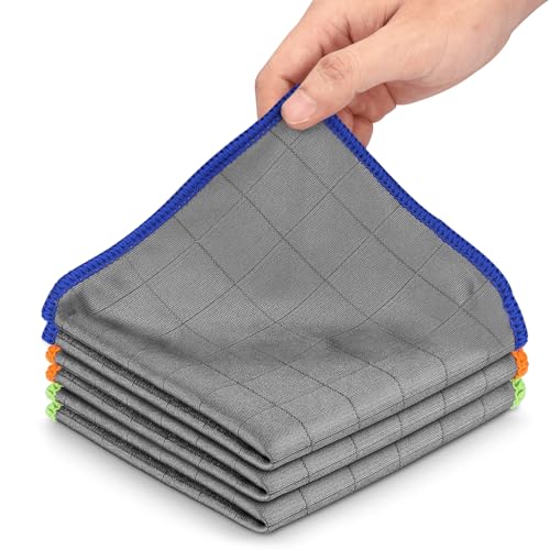 XANGNIER Microfiber Glass Cleaning Cloths,3 Pack Streak Free Miracle Cleaning Cloth,Reusable Lint Free Cleaner Towels for Kitchen,Windows,Mirror,Glasses,Car Windshields,Stainless Steel,11.8"×11.8" - color: Multicolor