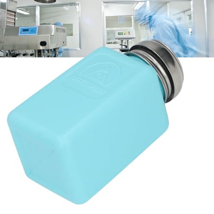 200ML ESD Antistatic Square Liquid Dispenser, Press Type Solvent Bottle with Stainless Steel Lid for IPA Solvent, Oil