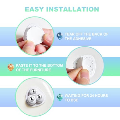 Self Adhesive Appliance Sliders 8 Pack Kitchen & Furniture Rollers | Move Small Appliances Easily 360° Glide No Tools Peel Stick 12lbs Per Wheel - color: White, size: 8pcs