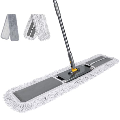 Masthome 36" Commercial Mop, Heavy Duty Industrial Floor Mop with 2 Microfiber Pads, 60" Adjustable Large Dust Mop,Wet Dry Flat Mops for Office Garage Warehouse Factory Mall - color: Grey Large