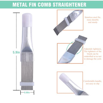 3 Pcs Air Conditioner Fin Comb Cleaner kit AC Coil Cleaning Brush Fin Combs Condenser Fin Straightener AC Evaporator Comb Radiator Repair Clean Tool (Blue) - color: Blue