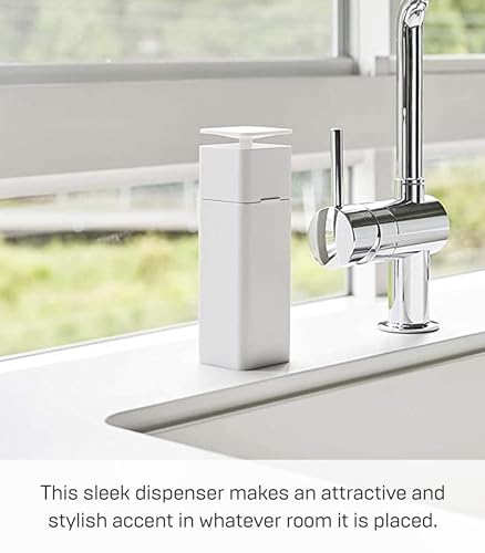 Yamazaki Home Tower One Handed Dispenser - Abs Plastic - 8.5 Fluid Oz., 250 Milliliters - color: White