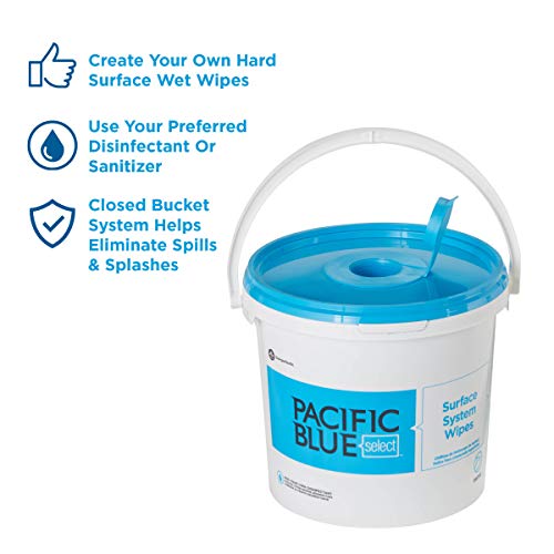 Georgia-Pacific Pacific Blue Select Surface System Wiper Bucket By GP PRO, White, 54006, 1 Bucket Per Case, 7.80" W x 7.80" D x 7.00" H - size: 1 Bucket, style: Bucket Only