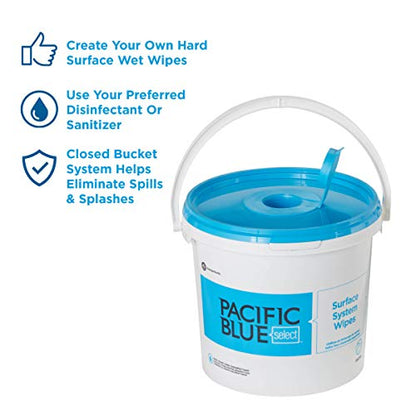 Georgia-Pacific Pacific Blue Select Surface System Wiper Bucket By GP PRO, White, 54006, 1 Bucket Per Case, 7.80" W x 7.80" D x 7.00" H - size: 1 Bucket, style: Bucket Only