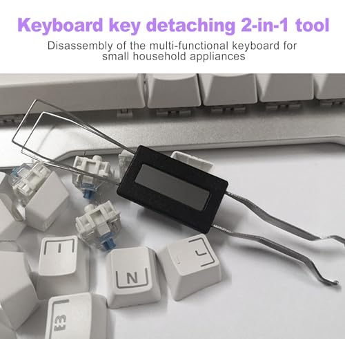 2-in-1 Mechanical Keyboard Keycap Puller Switch Puller Tool Kit Stainless Steel Key Remover with Dual Cleaning Brushes for Keyboard Maintenance