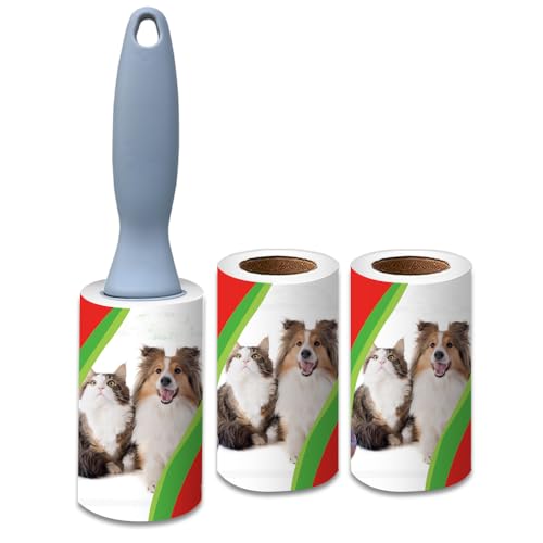 Pet Hair Lint Rollers, 3 Pack, 90 Sheets Each– Reusable Sticky Roller for Pet Hair, Cat & Dog Hair Remover, Lint Remover, Pet Hair Remover for Furniture, Clothing & Cars - size: 3 pcs - 270 Sheets