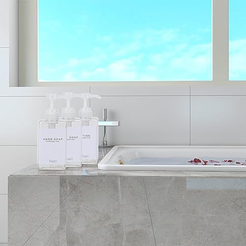 Refillable Shampoo and Conditioner Bottles for Shower Wall,Shampoo and Conditioner Dispenser with Pump No Drill (3 Bottles-Clear) - color: 3 Bottles-clear