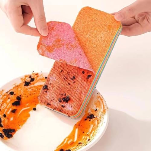 12 Layer Peelable Microfiber Sponges,Rainbow Multi-Layered Tear-Off Rags,Quick Drying Absorbent Non-Scratch Rainbow Sponge for Cleans Kitchen,Windows, Bathroom & More,Reusable - color: 6.9*2.7inch, size: 1pcs