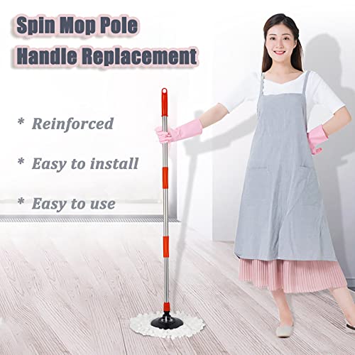 Spin Mop Pole Handle Replacement, Home Floor 360 Degrees Rotating Telescopic Replacement Handle Cleaning Tool Accessories Enhanced Thickened Version for Cleaning Home Office (Black) - color: Black