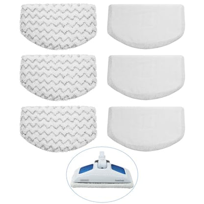 6 Pack Steam Mop Replacement Pads for Bissell Powerfresh Steam Mop 1940 1806 1544 2075 2685A 2181 2814 Series, Model 19402 19404 19408 19409 1940A 1940F 1940Q 1940T 1940W B0006 B0017 2075A - size: 6 Pack