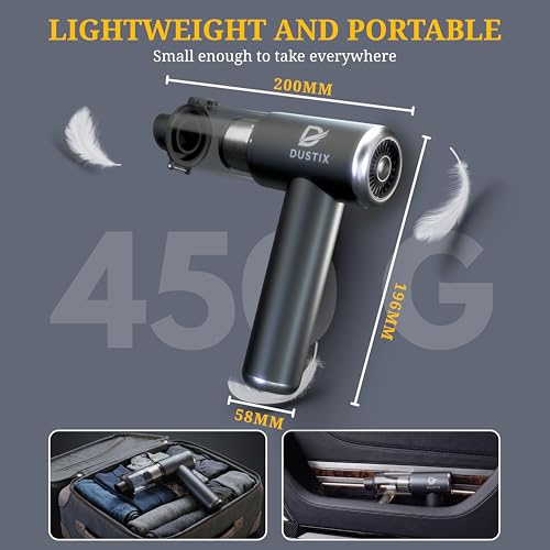 Car Vacuum Portable Cordless 20000Pa Powerful Handheld, Mini, Hoover Cleaner, 3 Speed Suction, Easy Empty, Rechargeable 7800mAh, Blower Inflator Deflator, Car Cleaning Kit