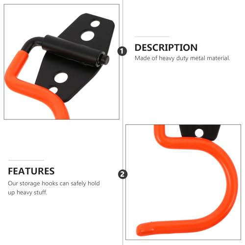 Gatuida 5pcs Heavy Duty Metal Wall Mounted Hooks Mop Broom Holder Hangers for Garage Warehouse Tool Organization
