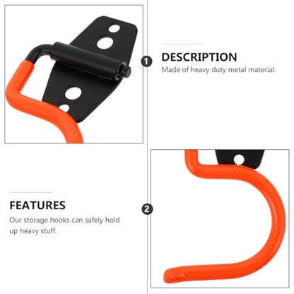 Gatuida 5pcs Heavy Duty Metal Wall Mounted Hooks Mop Broom Holder Hangers for Garage Warehouse Tool Organization
