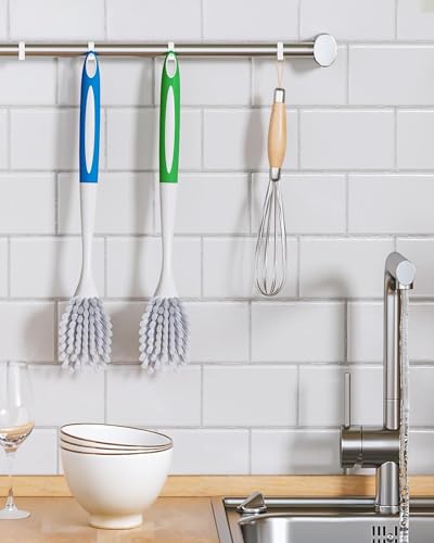 2 Pack Dish Scrub Brush with Handle, Kitchen Scrubber