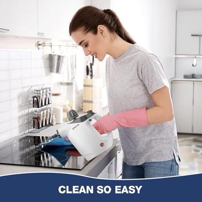 TICYACK Handheld Steam Cleaner, Steam Cleaner with 16 PCS Accessory & Safety Lock, 500ML Capacity, Multi-Surface Deep Cleaning for Home, Car, Bathroom, Grout, Floor, Window (White) - color: White
