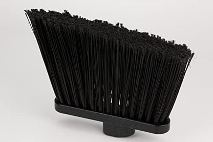 SPARTA 41082EC03 Plastic Color Coded Broom, Flagged Bristles, Long Broom With Angled Head For Large Debris, 56 Inches, Black, (Pack of 12) - color: Black