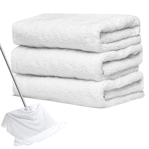 Newwiee 3 Pcs Extra Large Microfiber Cleaning Cloth 30" x 20" Washable Reusable Microfiber Towel Streak Free Lint Free Cloth for Cleaning Home Glass Office Window Bathrooms (White) - color: White