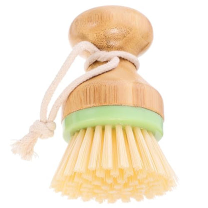 FOMIYES Dish Cleaning Brush with Palm Scrubber Green Vegetable Scrub Brush for Stubborn Stains with Ergonomic Handle