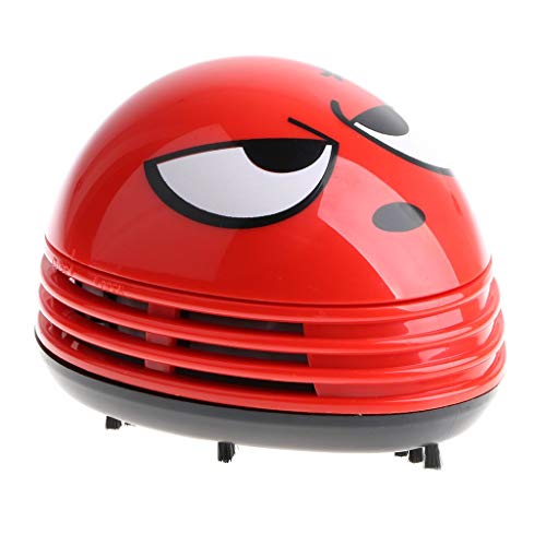 Cute Portable Cartoon Mini Desktop Vacuum Desk Dust Cleaner (Red) - color: Red