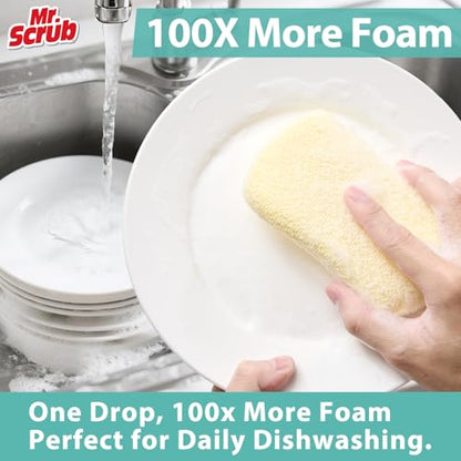 Mr. Scrub Kitchen Sponges, Dish Scrub Sponge 12 Pack Odor-Resistant, Quick-Drying, Non-Scratch for Washing Dishes, Pans, Pots & Nonstick Cookware - size: 12 Pack