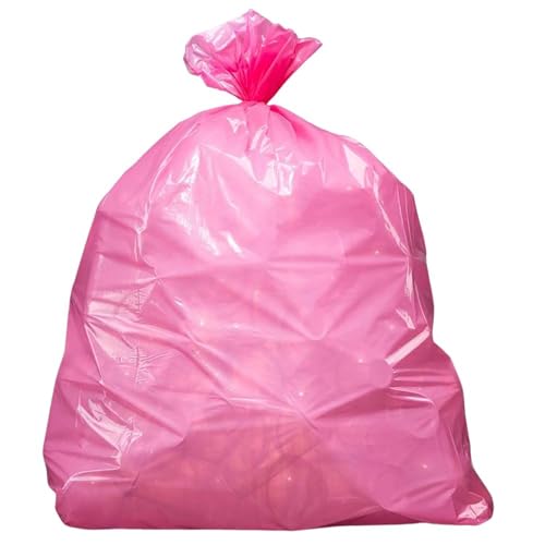 Plasticplace 32-33 Gallon Trash Bags │ 1.5 Mil │ Pink Garbage Can Liners │ 33’” x 39” (100 Count) - size: 33" x 39"