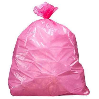 Plasticplace 32-33 Gallon Trash Bags │ 1.5 Mil │ Pink Garbage Can Liners │ 33’” x 39” (100 Count) - size: 33" x 39"