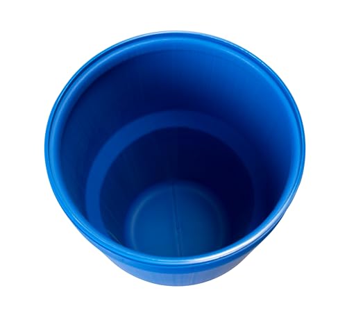 Eagle 14 Gallon Plastic Drum with Lid, Metal Lever-Lock, 26.5"x15", Open Head Lab Pack Drum Made of Durable, Lightweight HDPE, Withstands Weather and Chemicals, Made in USA, Blue, 1610MB - color: Blue, size: 14 Gallon, style: Metal Lever-Lock