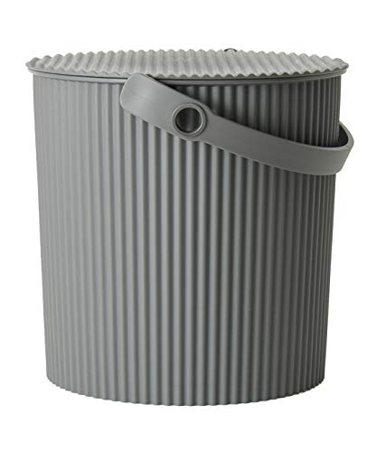 Sceltevie New Grey Rectangular Omniutti Bucket with Lid, 2.6 gal (10 L), Polypropylene - color: New Grey, style: Size L: 3.8 gal (10