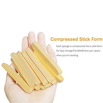 Facial Sponge Compressed,60 Pcs PVA Professional Makeup Removal Wash Round Face Sponges Spa Pads Exfoliating Cleansing for Women,Yellow - color: Yellow