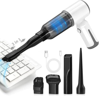 Cordless Handheld Vacuum for Car and Home - 6500Pa Powerful Suction, 3-in-1 Vacuum & Blower for Keyboard Cleaning, Computer Duster