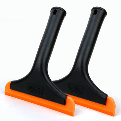 Super Flexible Silicone Squeegee, Auto Water Blade, Water Wiper, Shower Squeegee, 5.9'' Blade and 7.5'' Long Handle, for Car Windshield, Window, Mirror, Glass Door - color: Black