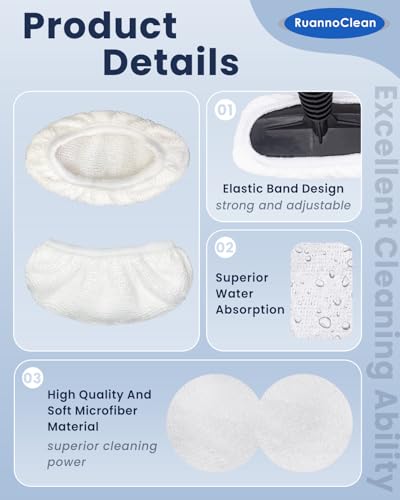 10 Pack Steam Cleaner Accessories, Universal Steam Mop Pads, Reusable Steam Shot Attachments Compatible with Bissell Steam Shot, Comforday, PurSteam and More Handheld Steam Cleaner - color: White, 10 Pack