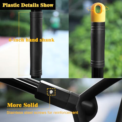 Heavy Duty Broom Outdoor and Indoor, 2 Pack Commercial Angle Brooms with Longer Handle, Perfect Black Broom for Garage, Kitchen, Courtyard, Restaurant - color: 2 * Black