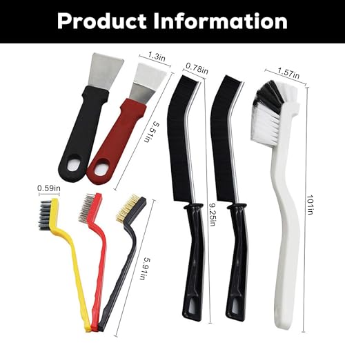 Crevice Cleaning Brush Set 8 Pack Narrow Detail Tools for Window Tracks Corners Edges and Household Cleaning