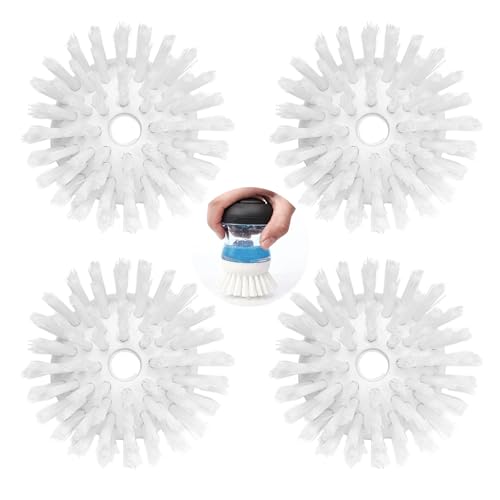 4 Pack Brush Refills for OXO Dish Brush Refill B, Brush Head Replacement OXO Dish Brush Replacement Head（White Round） - color: White Round