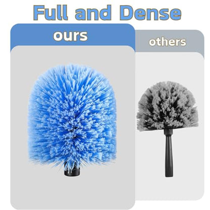 30FT High Reach Cobweb Duster with 5-20ft Extension Pole, 6 Pack Big Webster Cobweb Duster, Aluminum Telescopic Cobweb Brush, Spider Web Brush for Outdoor & Indoor Cleaning(24FT, Duster Kit)