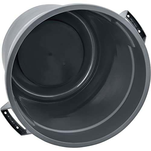 Global Industrial Commercial Round Trash Can, 20 Gallon Capacity, Plastic Garbage Can, Indoor and Outdoor Utility Trash Can, Gray, 19" W x 22-1/2"H, No Lid - color: Gray