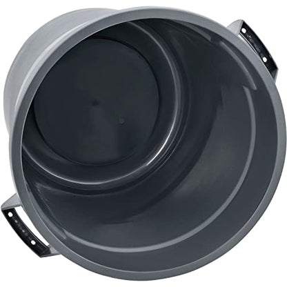 Global Industrial Commercial Round Trash Can, 20 Gallon Capacity, Plastic Garbage Can, Indoor and Outdoor Utility Trash Can, Gray, 19" W x 22-1/2"H, No Lid - color: Gray