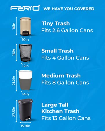 FORID Clear Small Trash Bags, 2.6 Gallon Garbage Bags, Wastebasket Bin Liners 330 Count Plastic Trash Bags for Bathroom Bedroom Office Garbage Can 10 Liters - Durable & Thick Trash Bag - size: 330 Count (Pack of 1), style: Clear 2.6 Gal