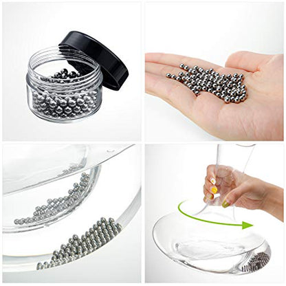 Boao 3 Pcs Decanter Cleaning Brush Wine Glass Decanter Flexible Bottle Brush Set with Cleaning Beads Household Tools for Bottle Goblets Glasses Cups(Black) - color: Black