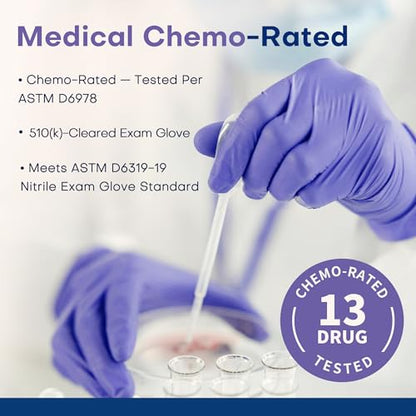 Supmedic Medical Soft Max™ Nitrile Disposable Gloves, 100 Ct Latex-Free Powder-Free Food Safe Cooking Cleaning Lab Exam Glove - color: Large (Blue Violet)