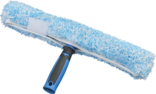 Unger Professional 14” Performance Grip Window Cleaner Scrubber, Gently Clean Mirror and Glass Surfaces Without Scratching, Reusable Microfiber Sleeve, Effective Cleaning Supplies - size: 14", style: Striped Scrubber