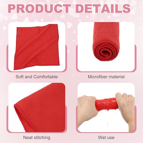 uxcell 10 Pcs Microfiber Cleaning Cloth, Kitchen Towels Reusable Microfiber Towels Highly Absorbent for Household Cleaning Supplies, Kitchen, Bathroom, Red(Square), 11.8" X11.8 - color: Red