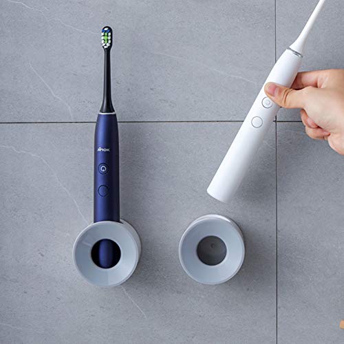 Electric Toothbrush Holder for Bathroom, Wall Mounted for Shower Space-Saving, Bathroom Storage Organizer Caddy, Toothbrush Holder for Kids, Bathroom Decor (4, Grey) - color: Grey