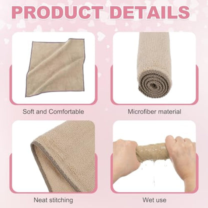 uxcell 10 Pcs Microfiber Cleaning Cloth, Kitchen Towels Reusable Microfiber Towels Highly Absorbent for Household Cleaning Supplies, Kitchen, Bathroom, Khaki(Square), 11.8" X11.8 - color: Khaki