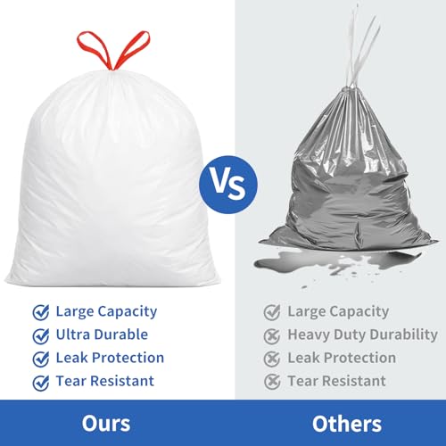4 Gallon Drawstring Small Kitchen Trash Bags,Clean Fresh Scent and Heavy Duty Garbage Bags(100 Count,45x50cm) - size: 1 Count (Pack of 100), style: 4Gallon(100Counts)White